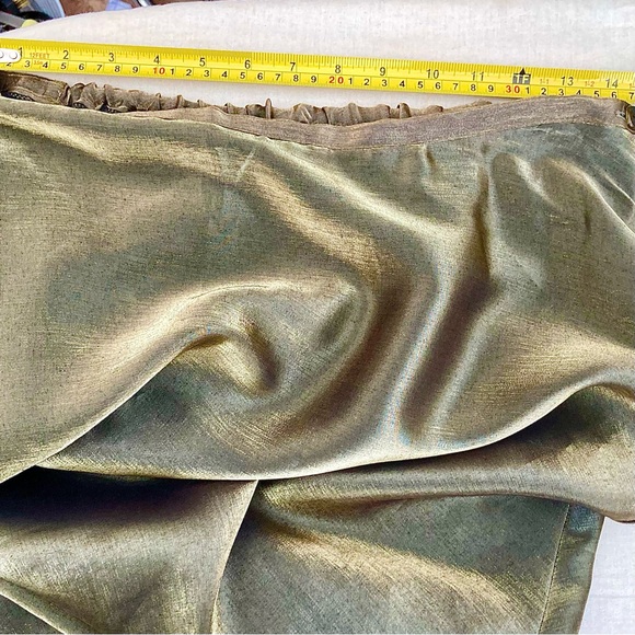 Notations shimmering metallic silky maxi skirt vintage holiday party stretchy - Picture 4 of 7